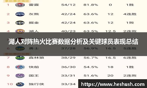 湖人对阵热火比赛数据分析及关键球员表现总结